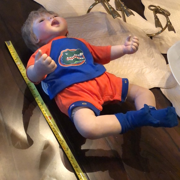 🐊Florida Gator Outfitted Baby with rimmed baseball cap 🧡💙 - Picture 13 of 16